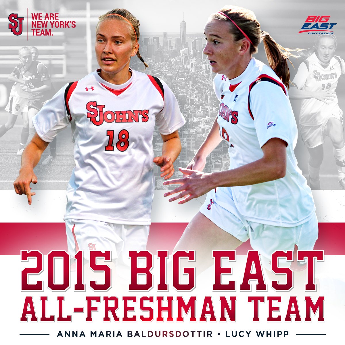 First, Anna Maria Baldursdottir and Lucy Whipp have been named to the BIG EAST All-Freshman Team!