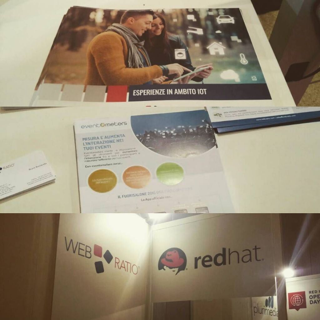 WebRatioTeam's tweet photo. #WebRatio at Red Hat #OSD2015 with #eventometers = #EventManagement + #SocialAnalytics + #… https://t.co/jxIDS5I0I4 https://t.co/K9jjUKLZFp