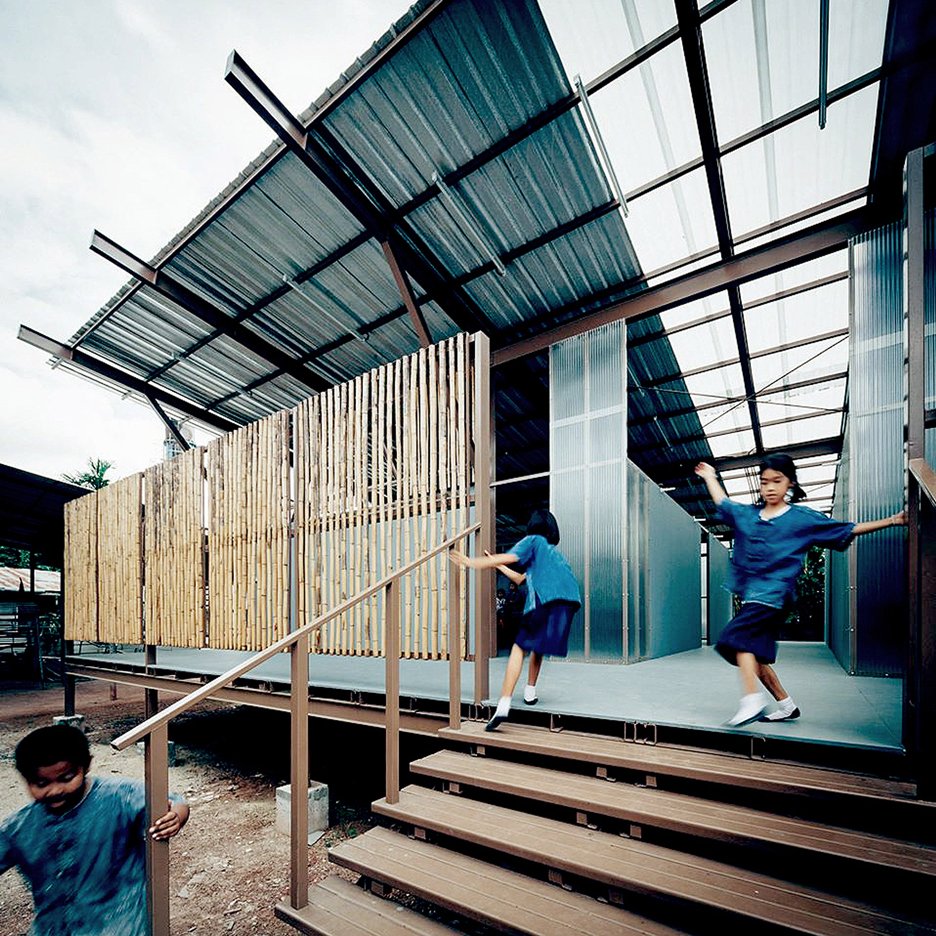 dezeen's tweet photo. Earthquake-damaged school in Thailand replaced with stilted classrooms: https://t.co/pdwlhzVr0a #architecture https://t.co/GIa8Iyi5BJ