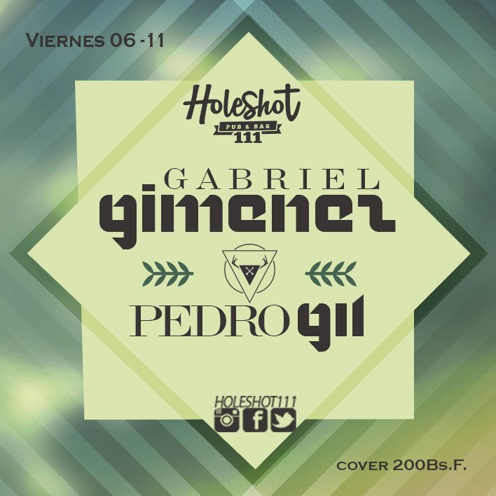 HOLESHOT111's tweet photo. Hoy: House Music con
Gabriel Jimenez aka #Groove
Y @PEDROGILDJ 
entrada: 200 Bs.
Promo en @roncanaima https://t.co/bdYwXZeOKO
