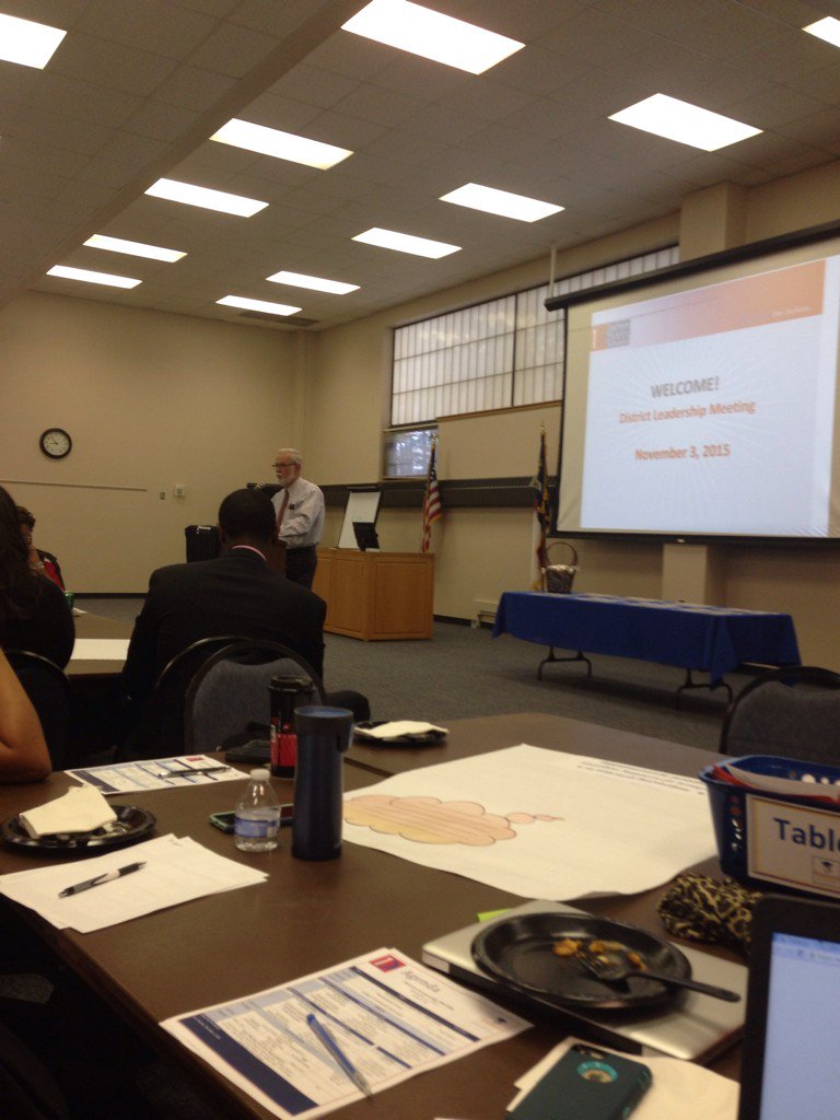 DeShawnaGooch's tweet photo. Dr. L'Homme is providing updates at today's DPS Leadership Meeting. #graduatedurham @DurhamPublicSch https://t.co/H7oJ1YrgfK