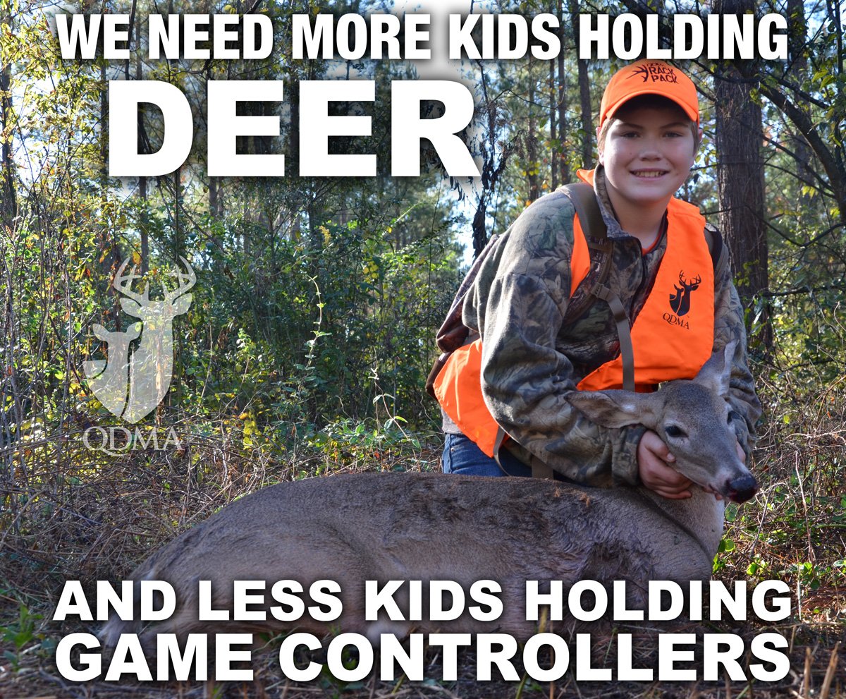 deerassociation's tweet photo. We need more kids holding deer, and less kids holding game controllers. Retweet if you agree! #GetThemOutside https://t.co/0MTZGOPEgS