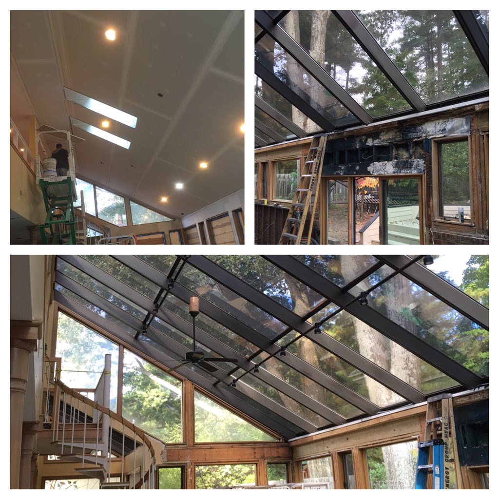 precision_seven's tweet photo. Check out our #remodeling project in #Gahanna ..... Removing solarium windows to a real #roof #construction https://t.co/cORPkQApmI