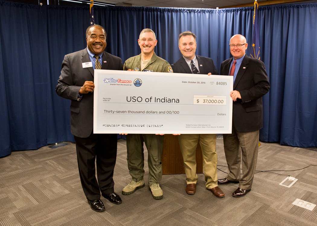 waterfurnace's tweet photo. WaterFurnace is incredibly proud to donate $37,000 to the USO of Indiana! @USOofIndiana https://t.co/ShPQ9otwpJ