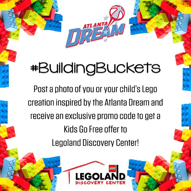 AtlantaDream's tweet photo. Post a pic of your Lego creation inspired by the Dream using #BuildingBuckets & receive a promo code to @LDCatlanta! https://t.co/Oy82GPiZVx