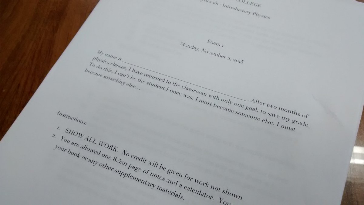 aarontsantos's tweet image. Glad to see some of my students appreciated the theme of this week&apos;s physics test... #Arrow #PhysicsTest