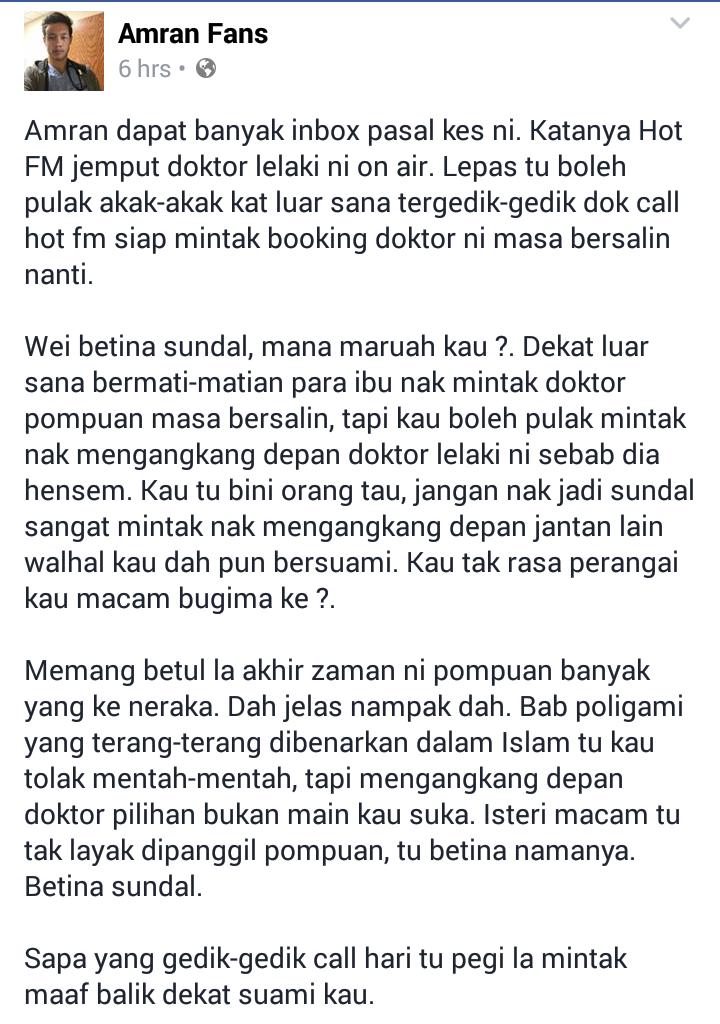 SantaiDanSampah's tweet photo. Menegur memang ada cara, dan ini namanya menegur cara "Amran Fans".

Nk teguran yg baik bukan kt sini.Tp kt page KRT https://t.co/wKhmTmjfnZ