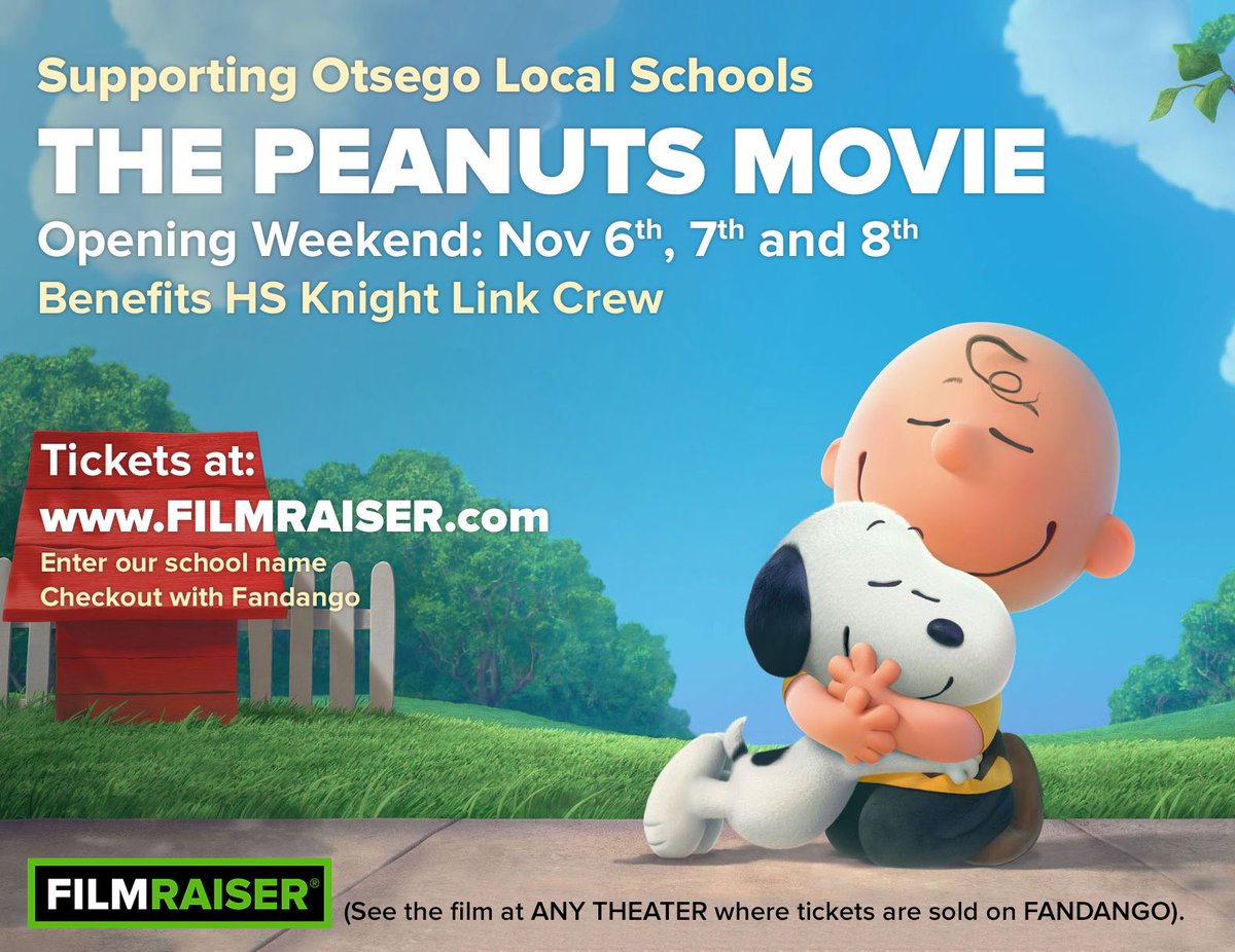 OHS_KLCrew's tweet photo. Start #FamKnight a bit early and see The Peanuts Movie! https://t.co/PU29j3pwOU to buy tix and support @OHS_KLCrew! https://t.co/OolKtcrPMF
