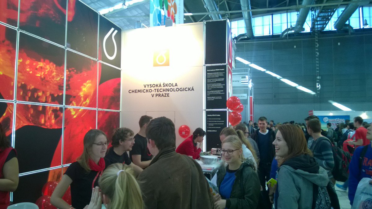 VSCHT's tweet photo. Our unstoppable team of volunteers, in the brand new stand, getting young kids to study at UCT
#gaudeamus #brno https://t.co/SoL884uM0g