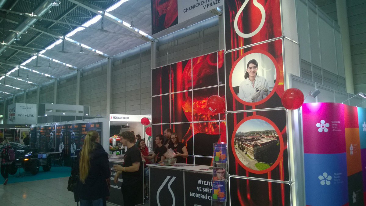 VSCHT's tweet photo. Our unstoppable team of volunteers, in the brand new stand, getting young kids to study at UCT
#gaudeamus #brno https://t.co/SoL884uM0g