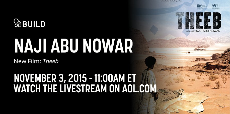 BUILDseriesNYC's tweet photo. At 11 AM ET, #NajiAbuNowar is sitting down with @RickyCam to chat @TheebFilm live on https://t.co/GR8msx6ltw! https://t.co/7Wdtyxn23p