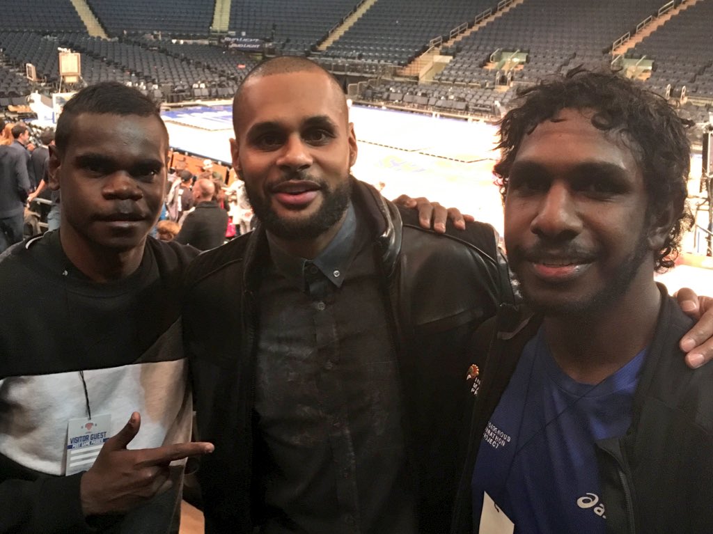 deek207's tweet image. B'ball is big &amp;amp; @Patty_Mills is huge hero &amp;amp; gr8 role model 4 these guys! What a day-what a night! @IndigMaraProjct