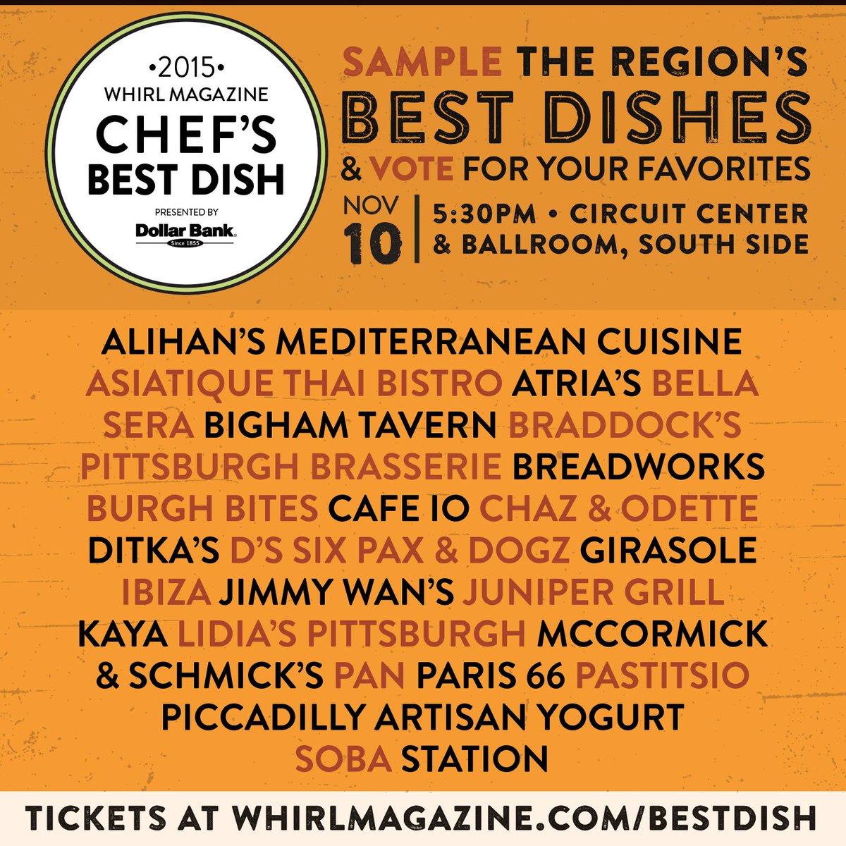 WHIRLMagazine's tweet photo. TWITTER TICKET GIVEAWAY! Retweet for a chance to win two tickets to this year's Chef's Best Dish! #chefsbestdish https://t.co/DkjTRWaRxj