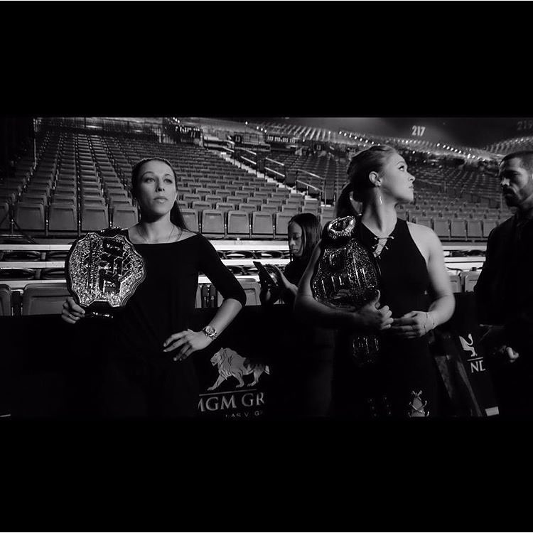 Reebok's tweet photo. .@rondarousey &amp; @joannamma define #toughisbeautiful. Meet the leading ladies of #UFC193: https://t.co/oLvPVUbf56 https://t.co/P77Di52cyR
