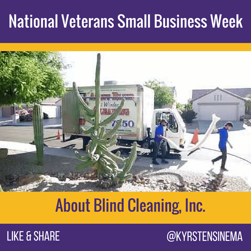 kyrstensinema's tweet photo. For #VetBizWeek, we're highlighting #AZ09 veteran-owned #smallbiz. Today's feature is @arizonablindman in Phoenix. https://t.co/61brBaAAX1