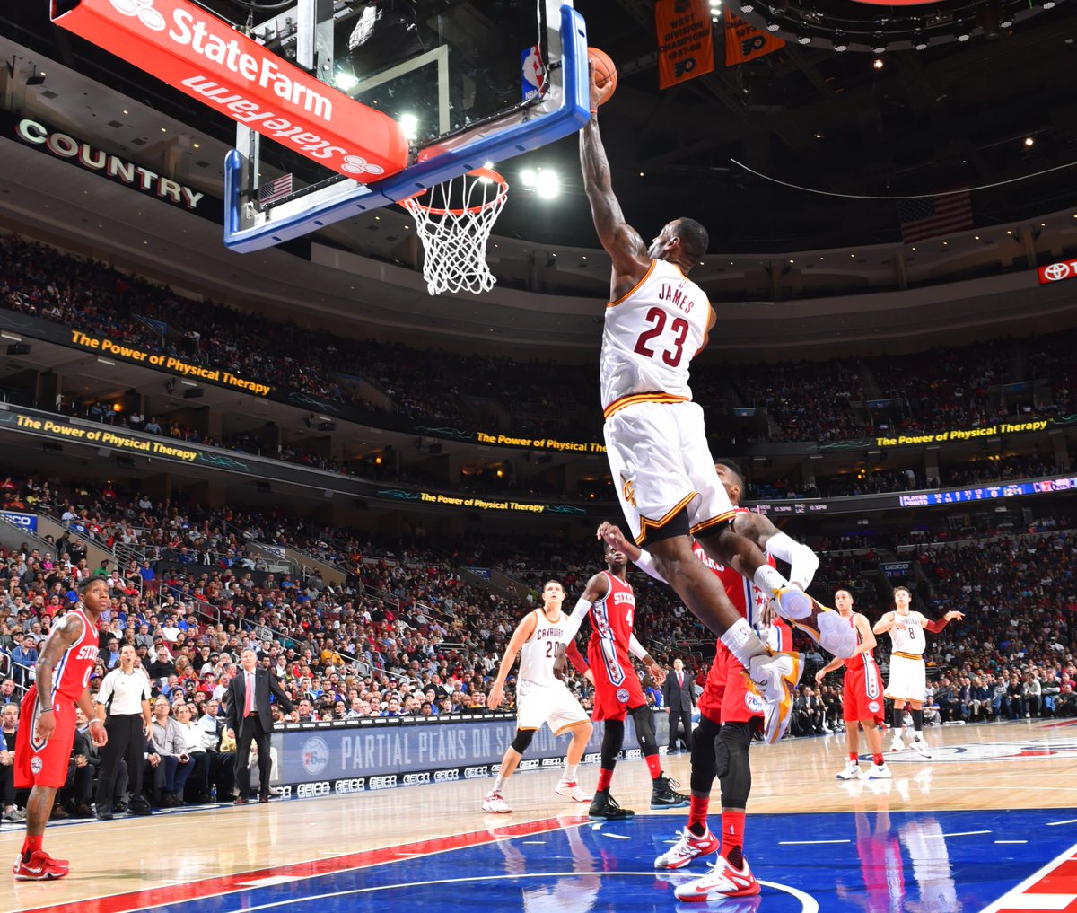 NBA's tweet photo. 21p, 11a, 9r &amp; the @Cavs win for @KingJames, @NBAcom's #NightlyNotable: https://t.co/Mr5iiisjix https://t.co/SYby5Hh8PQ