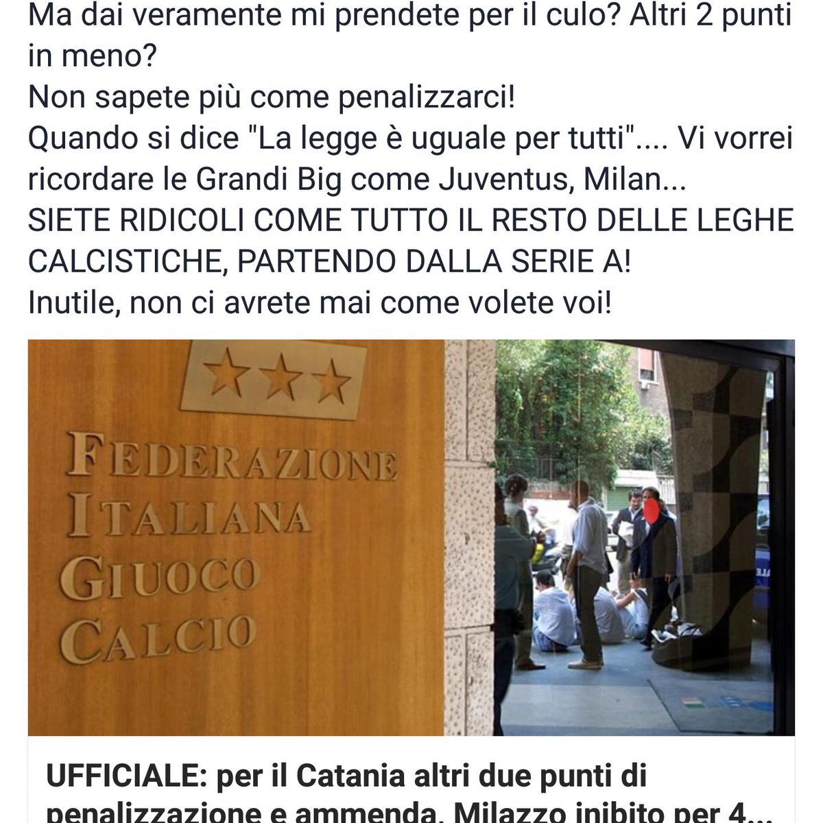 JessicaBuffo's tweet photo. BRANCO DI BUFFONI. SIETE VOI LO SCHIFO! #calciocatania #soloperte https://t.co/kus1g102Dk