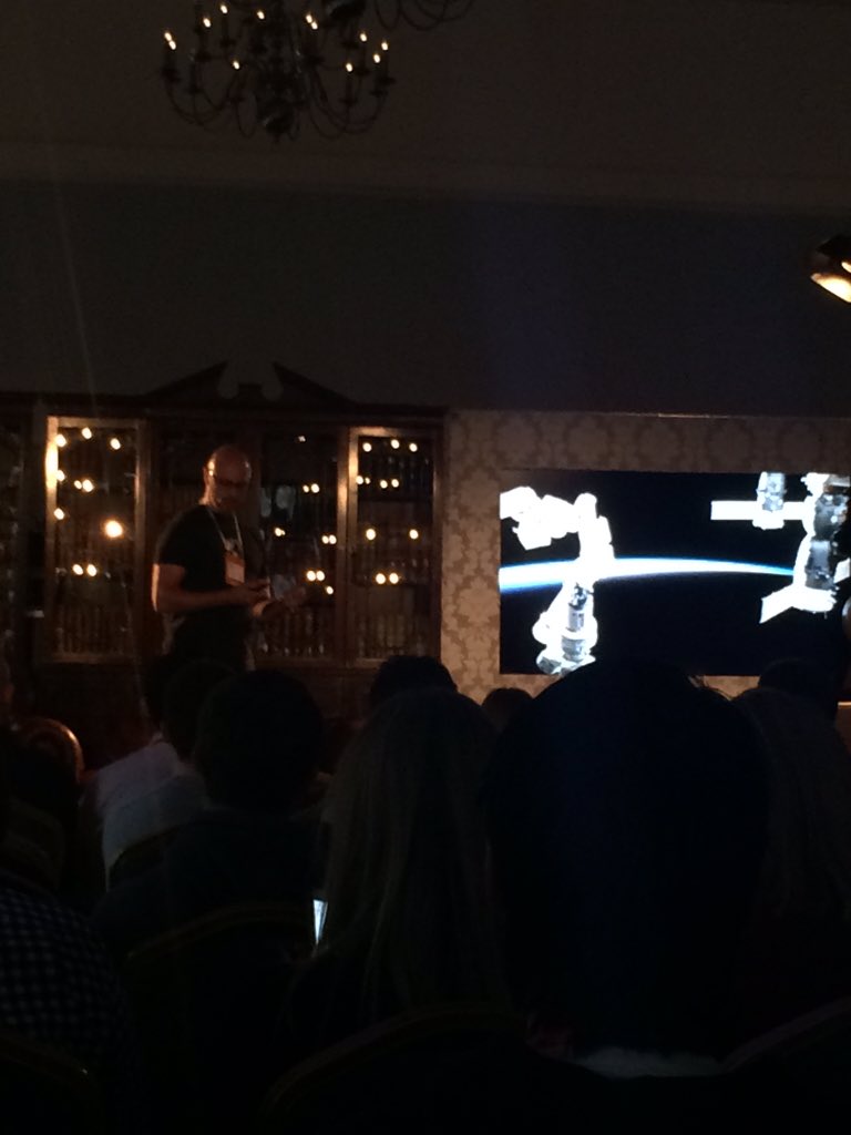 garthwatson's tweet photo. @UrtheCast predicting, stock prices, crop yields, GDP, war etc using SaaS big data from #ISS #Society #WebSummit https://t.co/qmdPWNyQBP