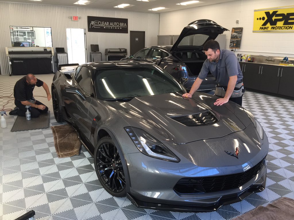 clearautobrami's tweet photo. Hey Dan, joe and rich are starting the prep work on your #corvette #Z06 While I am working on the #tesla https://t.co/2E99JKdZyN