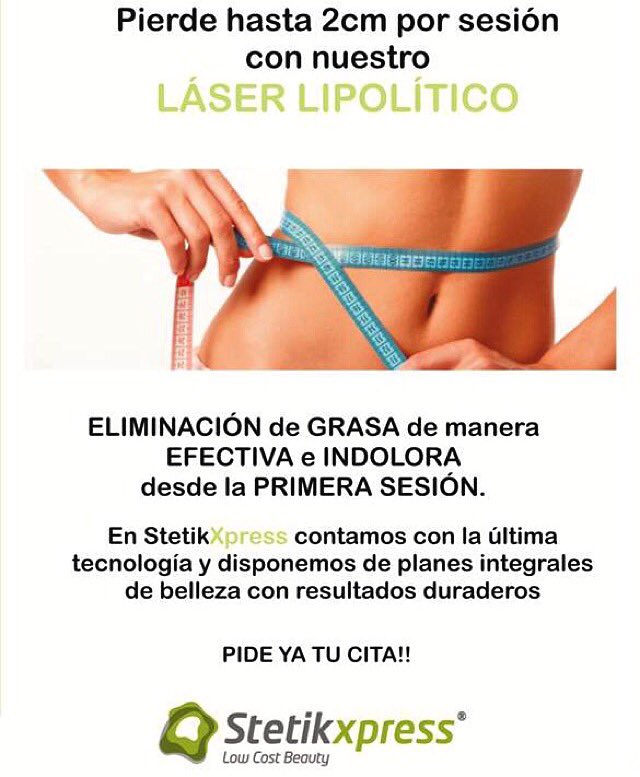 StetikXpressPla's tweet photo. LÁSER LIPOLÍTICO - durante todo NOVIEMBRE en STETIKXPRESS PLASENCIA, pide tu cita en el 927 778 703 // 618 523 716 https://t.co/eXkimCXzyS