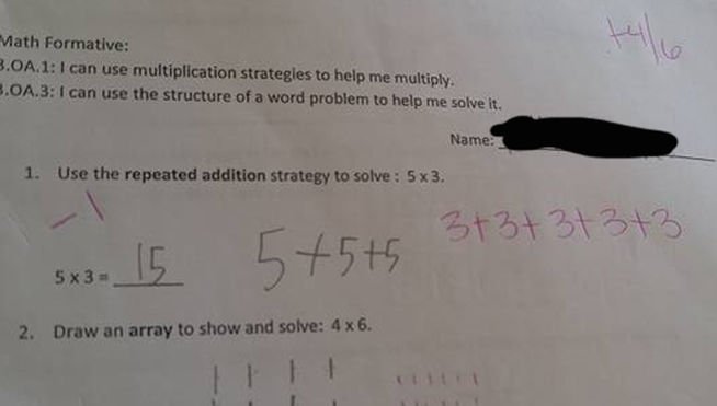 ¿Es lo mismo "3x5" que "5x3"? La corrección de una profesora en EEUU se hace viral bit.ly/1MePT3u