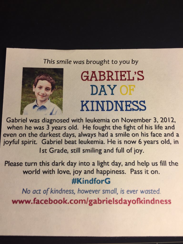 talin414's tweet photo. @Met_CindyFitz please join in Gabriel's Day of Kindness #KindforG https://t.co/qcTE9p3aos