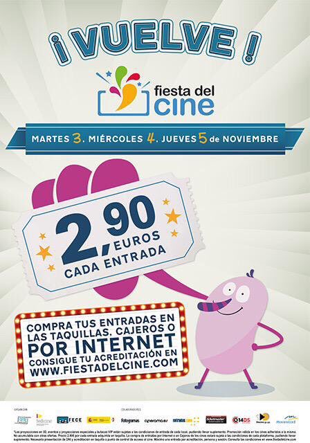 CRenfurecida's tweet photo. Desde hoy hasta el jueves, cine a 2,90€ para todos!!👏🏽👏🏽 #FiestaDelCine https://t.co/xKRULQH3yh