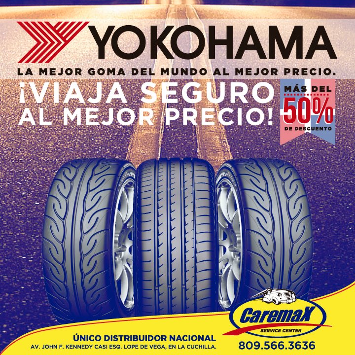 CaremaxRd's tweet photo. ¡Si vas a salir de la cuidad hazlo con la mayor seguridad! #YOKOHAMA #CaremaxRD #ServiciosCaremax https://t.co/9ty0UMpiU8