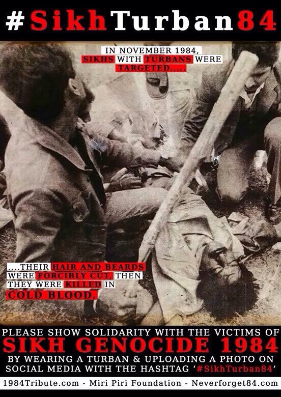 FreeKhalistan84's tweet photo. In Nov84, Sikhs with Turbans were targeted, their Hair and Beards were forcibly cut then killed in cold blood https://t.co/dmcL30mzxz