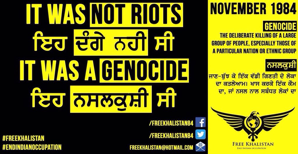FreeKhalistan84's tweet photo. NOVEMBER 1984

It was NOT RIOTS
It was a GENOCIDE

#FreeKhalistan
#EndIndianOccupation https://t.co/Axb94ZigKb