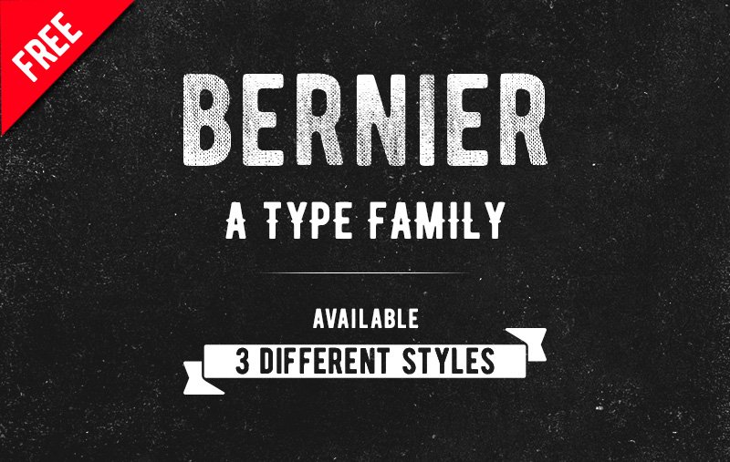 BERNIER™ FREE comes in 3 different styles (Regular, Distressed &amp; Shade)... Download: bit.ly/bernierfree