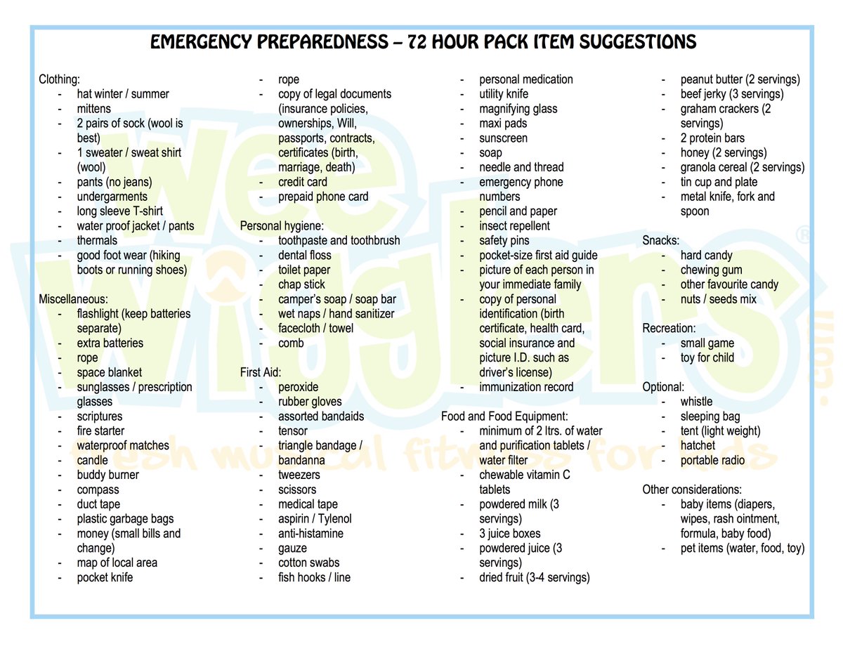 weewigglers's tweet photo. Visit https://t.co/b4rnKG9hAk tomorrow for a free downloadable 72 kit list! #beprepared https://t.co/O3momZsSKX