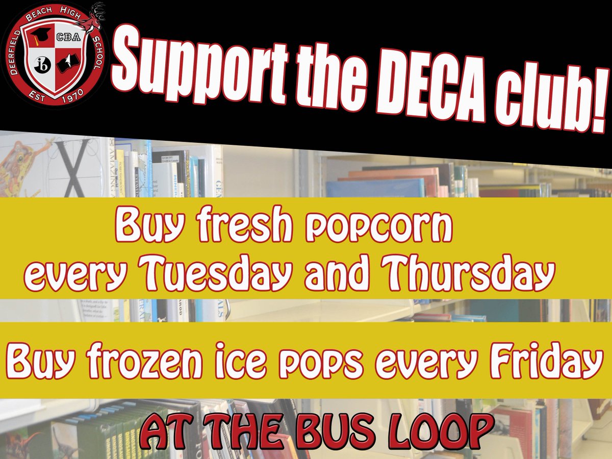 DBHSpathfinder's tweet photo. Make sure to get some popcorn after school today from #DECA #SupportDECA Check out fruity ice pops on Fridays! https://t.co/FNKFEd1afu