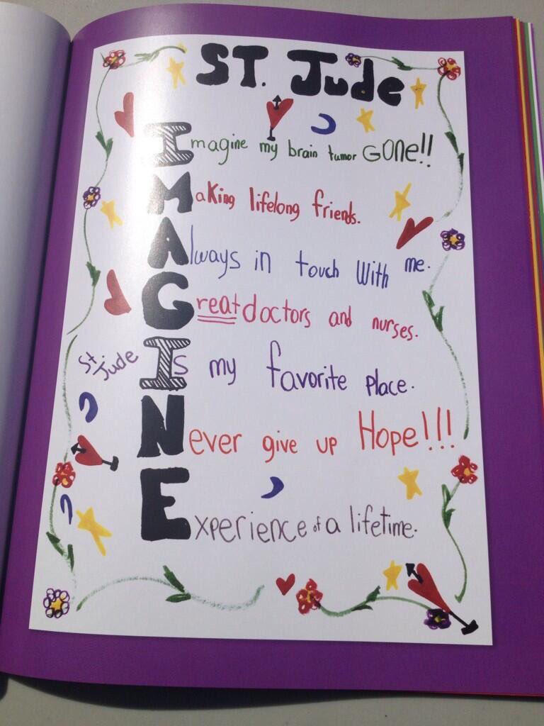 I is for imagine! St Jude patient, Audra, imagines her brain tumor gone. #stjude #stjudeutd