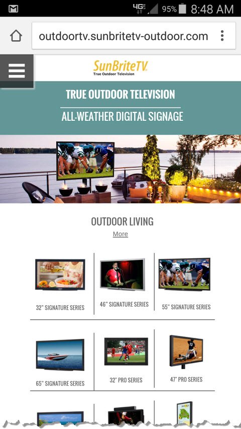 SunBriteTV's tweet photo. See SunBriteTV #OutdoorTV, from your phone or tablet w/ our mobile brochure > https://t.co/weW0FtJbVB | #TVOutside https://t.co/elEKTxlm2b