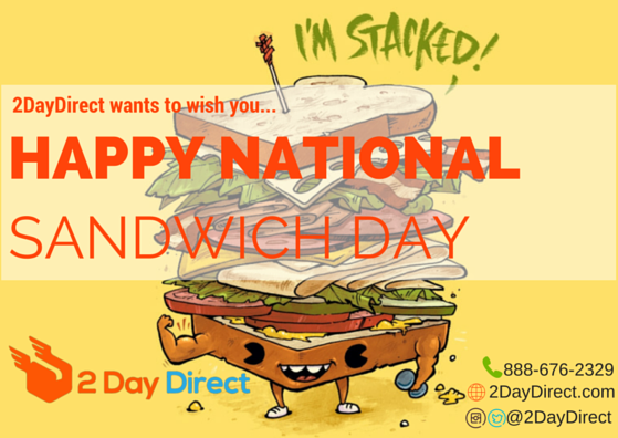 2daydirect's tweet photo. We're #stacked too from all the heavy lifting we do to get your deliveries out on time! #Happy #NationalSandwichDay https://t.co/MPpjy4vrF8