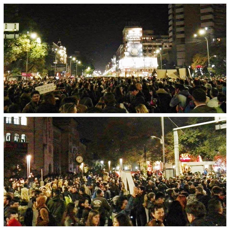 SabinaCiofu's tweet photo. Thousands protesting in #Bucharest against corruption which led to #bucharestfire, mayor's resignation requested https://t.co/TlePNiA0X8
