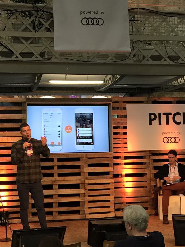 deemeapp's tweet photo. @DeeMefrode on stage at @WebSummitHQ #AudiPitch #bestpitch https://t.co/SIADZiTVPD
