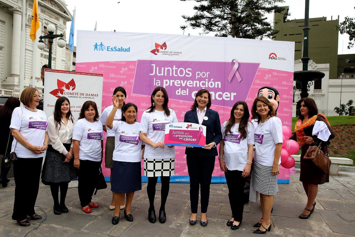 congresoperu's tweet photo. El @ComiteDamasCR y @EsSaludPeru lanzan Campaña "Juntos por la prevención del cáncer" [NP] https://t.co/l8tAsp0F6q https://t.co/ub6opDrrIm