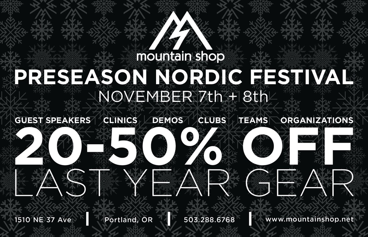 Pre-Season Nordic Fest = THIS WEEKEND! Yahooooo!