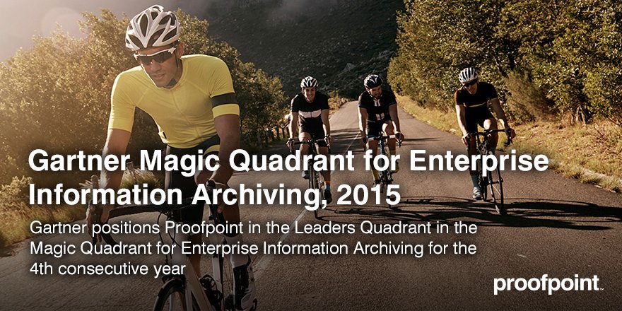 Proofpoint positioned as leader in the #MagicQuadrant for Enterprise Information Archiving: bit.ly/1knHyQa
