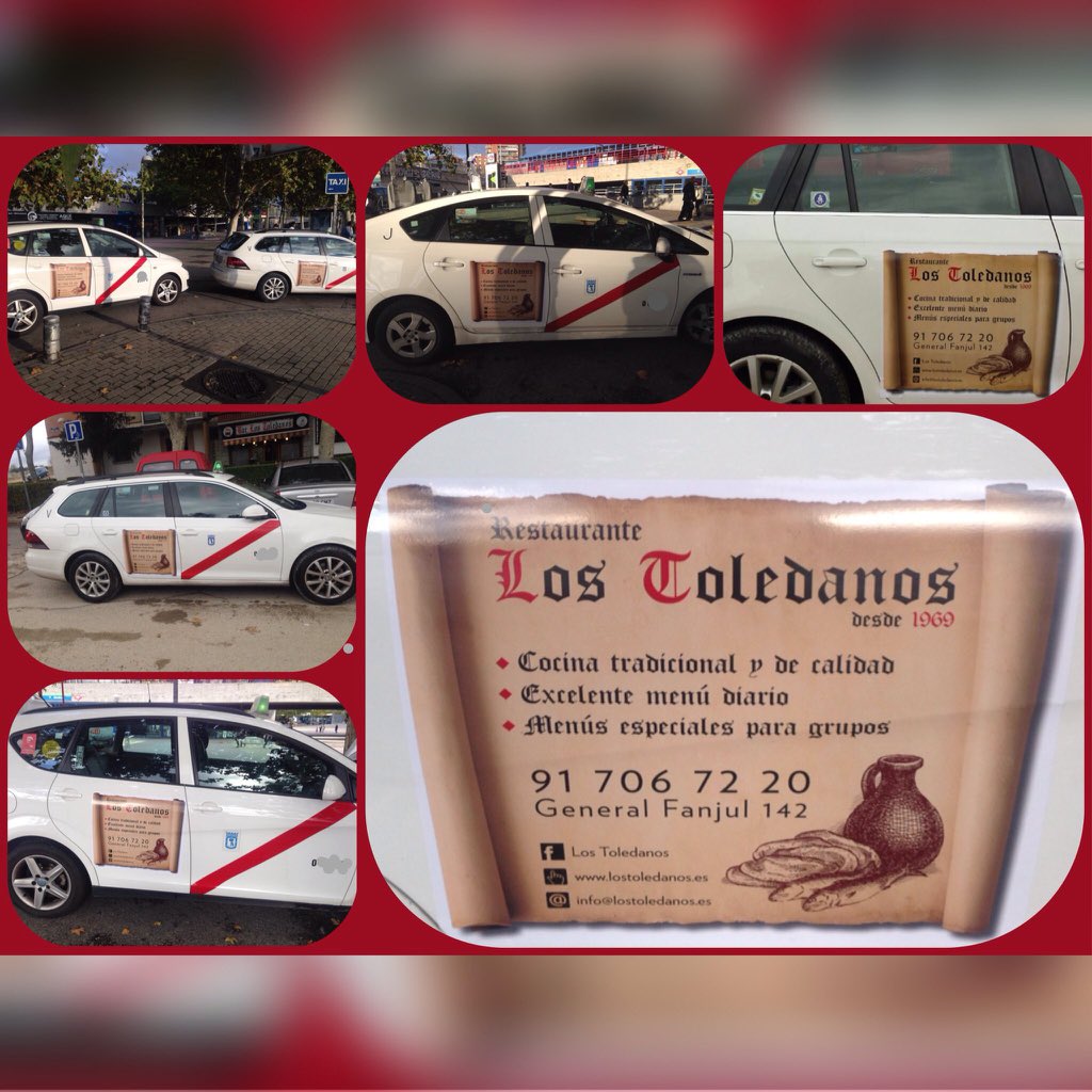 lostoledanos's tweet photo. Primera campaña publicitaria con el apoyo de nuestros amigos #taxitas GRACIAS CHICOS!! https://t.co/jOCFigETI3