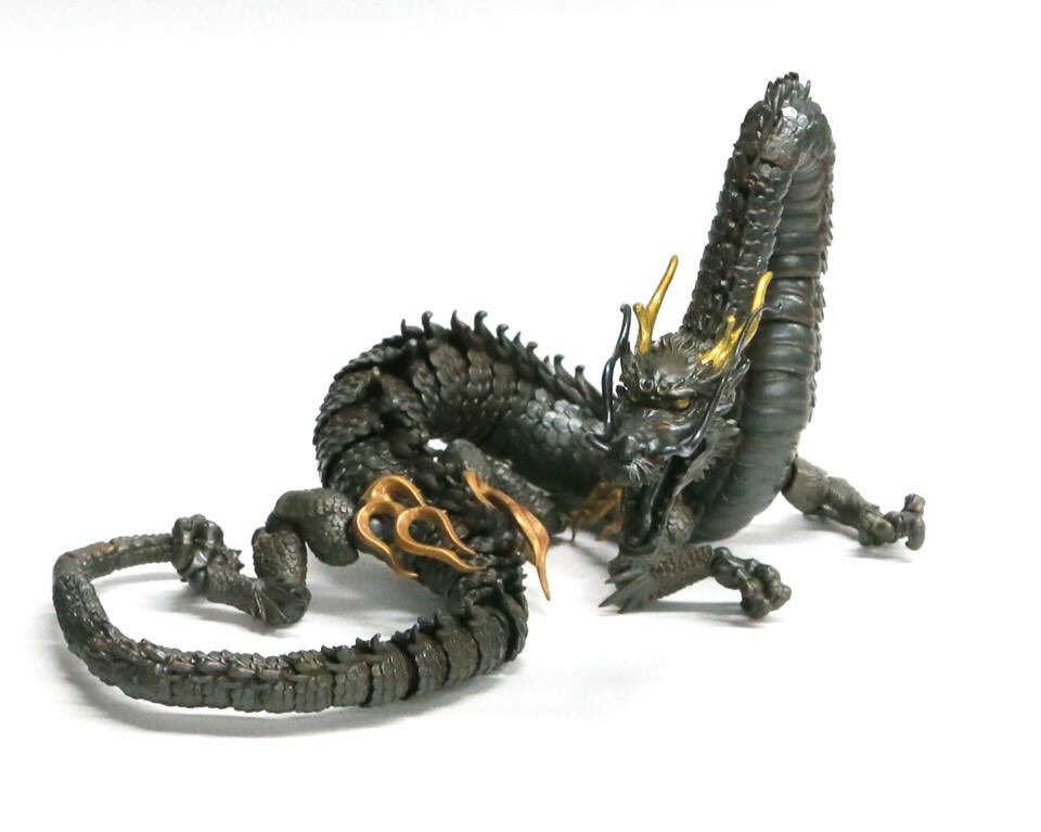 タケヤ自在置物 龍 2体セット タケヤ式自在置物の龍を二体つなぎあわせると、めっちゃカッコ良くなり