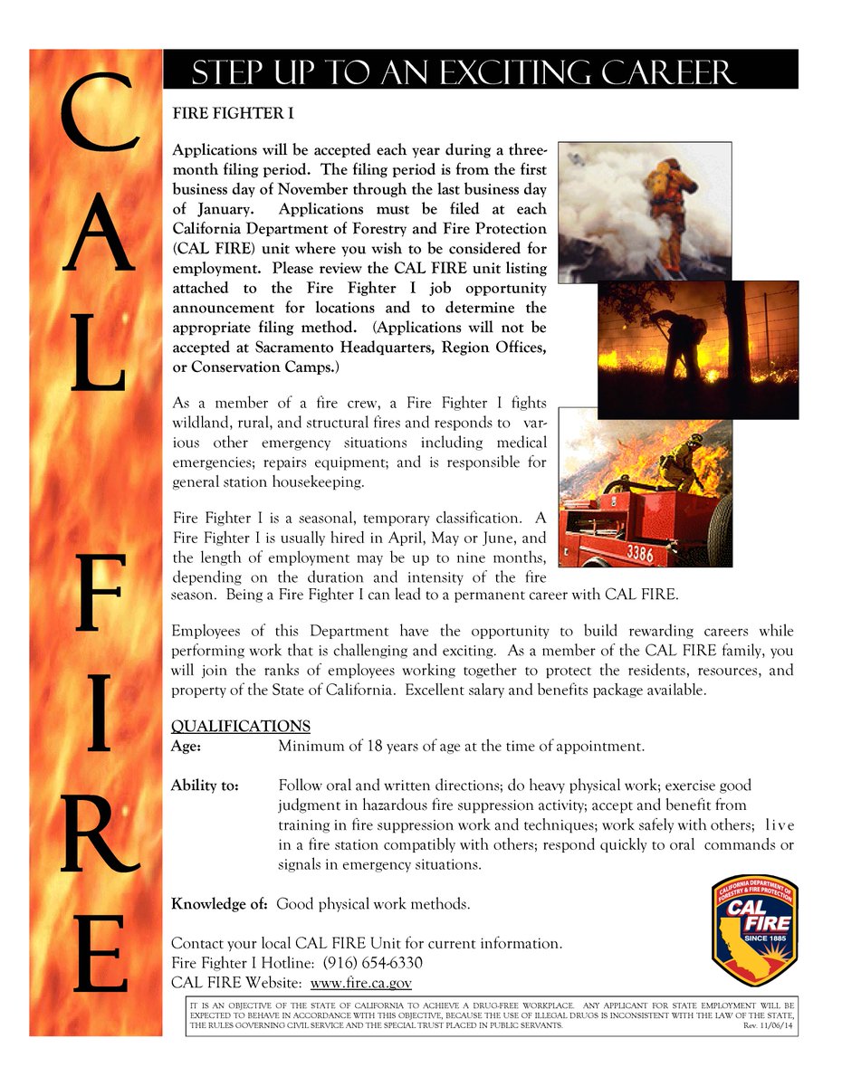 CALFIREBDU's tweet photo. #CALFIRE #Hiring #FirefighterI #defensiblespaceinspector Thinking about joining the fire service family? https://t.co/Ix6FYIvGEY