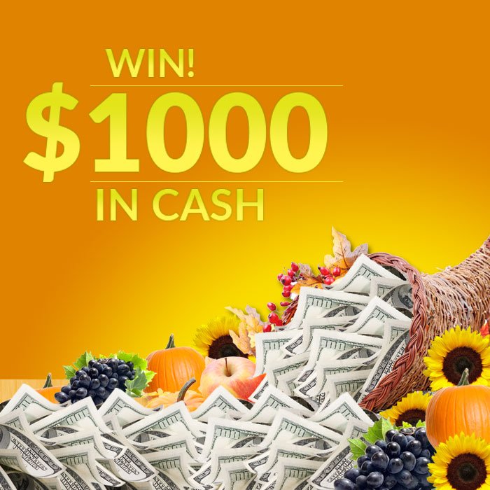 Sweepon_com's tweet photo. One lucky winner will take home #November's $1,000 #cash prize! ENTER NOW TO WIN! https://t.co/CzOQcaf3Fp https://t.co/0KXNoLmDZM