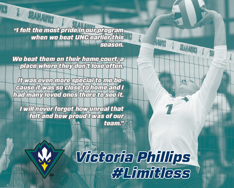 UNCWVolleyball's tweet photo. Victoria Phillips helped build this program. https://t.co/9tfOToQBZX