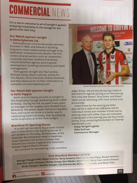 dbsheds's tweet photo. Proud to be sponsor tonight @BrentfordFC https://t.co/kt13o2nfua