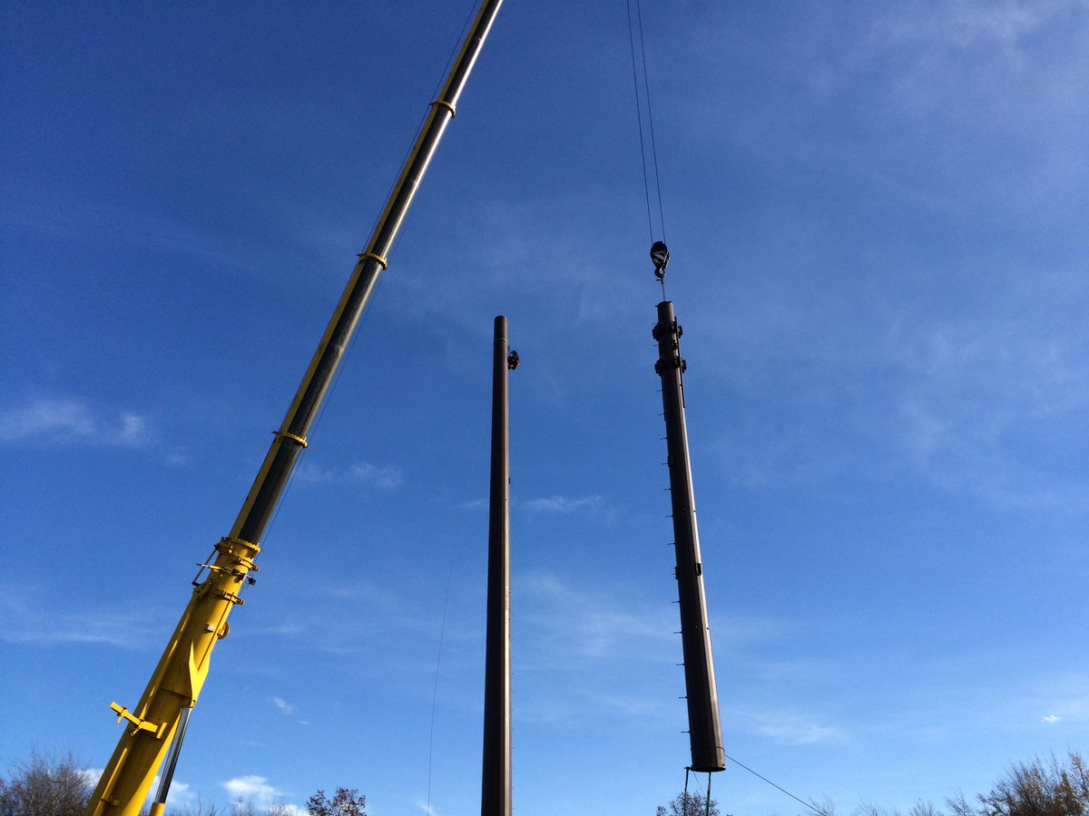 SKYCLIMBERTOWER's tweet photo. Pictures from the field, @SKYCLIMBERTOWER builds a new 140 ft monopole...take a look! https://t.co/hzUeMkw1So