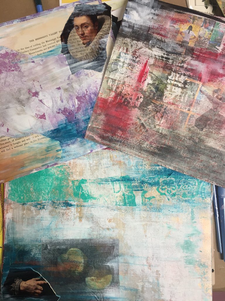 2itichicks's tweet photo. Learning how to think outside the box. #abstract #decoupage #imagetransfer #layersoffun #artfusion #SantaFe https://t.co/iUSdpliQas