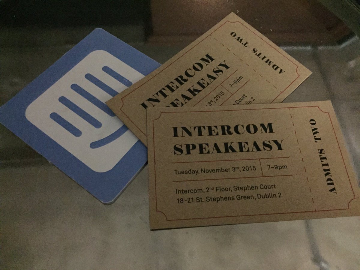 destraynor's tweet photo. If you’re in Dublin for #websummit, be sure to drop by the @intercom offices for our #intercomspeakeasy https://t.co/Ua0iZRVhNh
